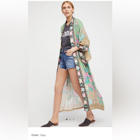 Spell Cloud Dancer Long Kimono with belt - GUC OS - Picture 2 of 12